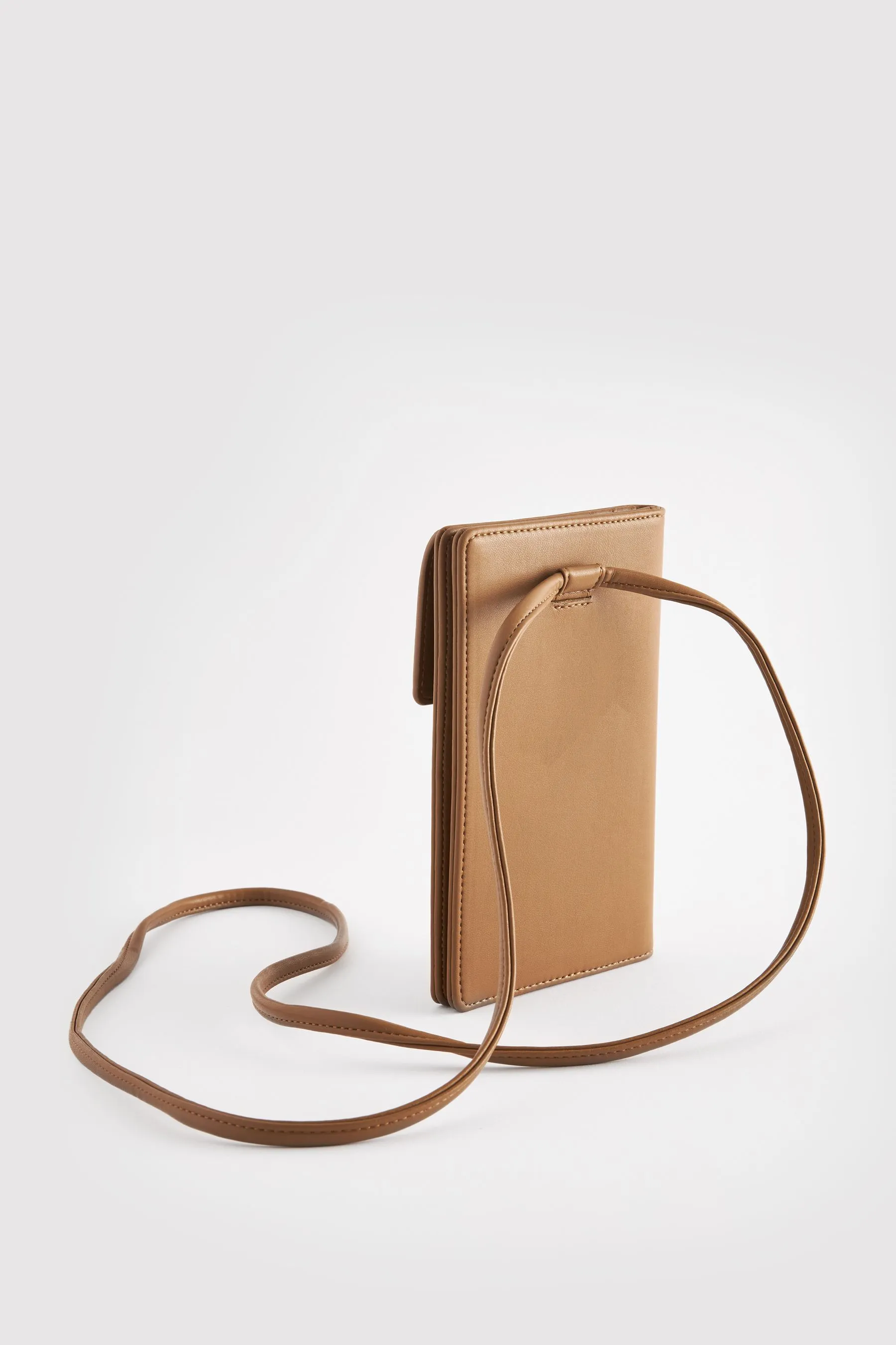 Marrone chiaro   - Borsa a tracolla con portacellulare